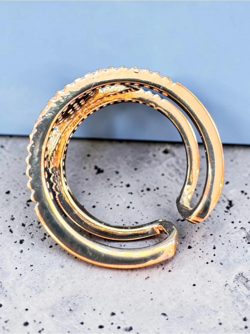Bohemian Evil Eye Multilayered Crystals Statement Ring. New.